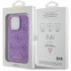 Guess 4G Leather Stamped Collection Back Case GUHCP15LP4EPMU priekš Apple iPhone 15 Pro - Violets - mākslīgās ādas aizmugures apvalks / bampers-vāciņš