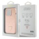 Guess Croco Triangle Metal Logo Collection Back Case GUHCP15LPCRTHCP priekš Apple iPhone 15 Pro - Rozā - mākslīgās ādas aizmugures apvalks / bampers-vāciņš
