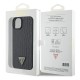 Guess Croco Triangle Metal Logo Collection Back Case GUHCP15SPCRTHCK priekš Apple iPhone 15 - Melns - mākslīgās ādas aizmugures apvalks / bampers-vāciņš
