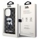 Karl Lagerfeld Monogram Ikonik series Back Case KLHCP15XHNKMKLK priekš Apple iPhone 15 Pro Max - Melns - silikona-plastikāta aizmugures apvalks / bampers-vāciņš