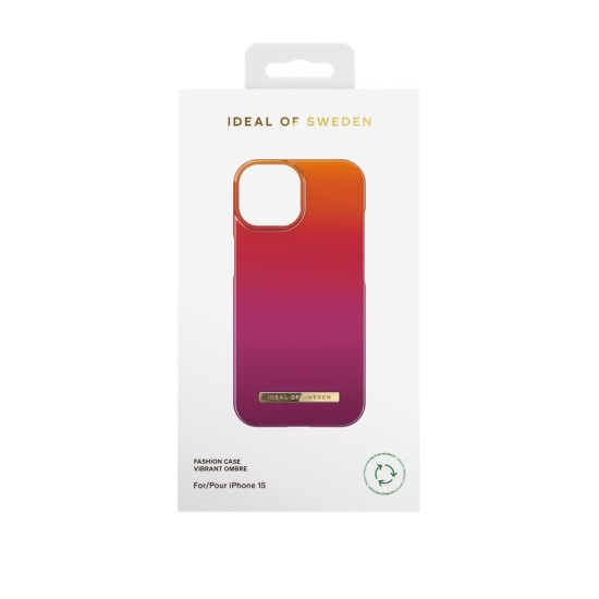 iDeal of Sweden Fashion Back Case priekš Apple iPhone 15 - Vibrant Ombre - plastikāta aizmugures apvalks ar iebūvētu metālisku plāksni / bampers-vāciņš