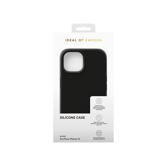 iDeal of Sweden Silicone Back Case priekš Apple iPhone 15 - Black - silikona aizmugures apvalks / bampers-vāciņš