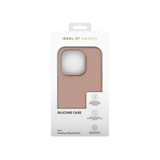 iDeal of Sweden Silicone Back Case priekš Apple iPhone 15 Pro - Blush Pink - silikona aizmugures apvalks / bampers-vāciņš