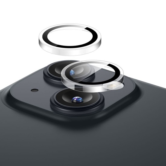 ESR Camera Lens Tempered Glass protector priekš Apple iPhone 15 / 15 Plus - Caurspīdīgs - Aizmugurējās kameras aizsargstikls