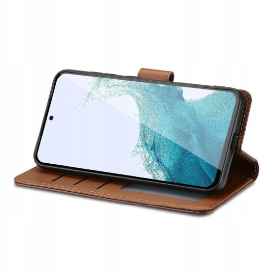 Tech-Protect Wallet Book Case priekš Samsung Galaxy A54 5G A546 - Brūns - sāniski atverams maciņš ar magnētu un stendu / grāmatveida maks