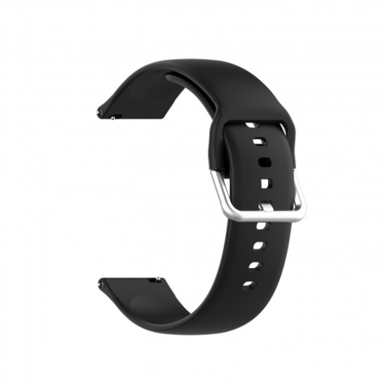 22mm Tech-Protect Icon Series Silicone Watchband Strap - Melns - silikona siksniņas (jostas) priekš pulksteņiem