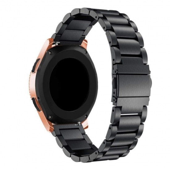 22mm Tech-Protect Stainless Steel Watch Band - Melns - metāliskas siksniņas (jostas) priekš pulksteņiem