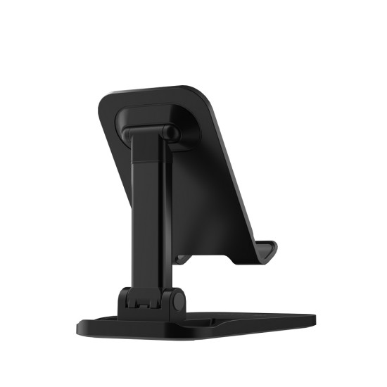 Devia Universal Dekstop Stand Holder for Phone - Melns - Universāls regulējams galda stends / turētājs telefonam
