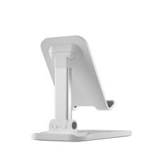Devia Universal Dekstop Stand Holder for Phone - Balts - Universāls regulējams galda stends / turētājs telefonam
