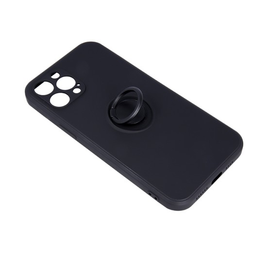 Finger Grip Back Case для Apple iPhone 14 Pro - Чёрный - силиконовая накладка с кольцом / бампер-крышка