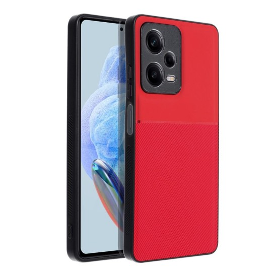 Forcell Noble Back Case priekš Xiaomi Redmi Note 12 Pro 5G - Sarkans - mākslīgās ādas aizmugures apvalks ar iebūvētu metālisku plāksni / bampers-vāciņš 