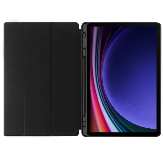 Tech-Protect SC Pen Book Case priekš Samsung Galaxy Tab S9 FE X510 / X516 - Melns - sāniski atverams maciņš ar magnētu un stendu