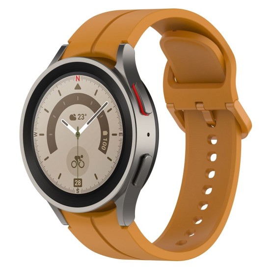 Silicone Watch Band Replacement priekš Samsung Galaxy Watch 4 / 5 / 5 Pro / 6 / Classic (40 / 42 / 43 / 44 / 45 / 46 / 47 mm) - Dzeltens - silikona siksniņas (jostas) priekš pulksteņiem