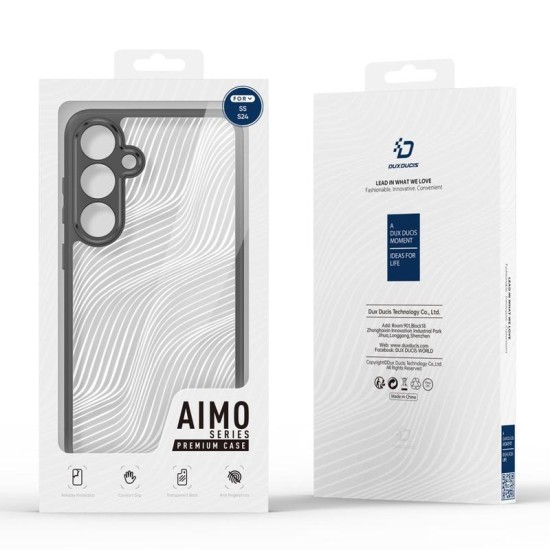Dux Ducis Aimo Back Case priekš Samsung Galaxy S24 5G - Melns - triecienizturīgs silikona-plastikāta aizmugures apvalks / bampers-vāciņš