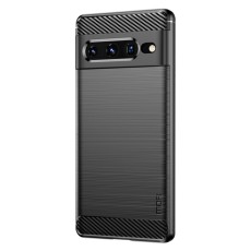 Mofi Carbon Fiber Texture Back Case priekš Google Pixel 7 Pro 5G - Melns - silikona aizmugures apvalks / bampers-vāciņš