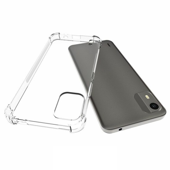 Shockproof Anti-slip TPU Protective Phone Case priekš Nokia C32 - Caurspīdīgs - triecienizturīgs silikona aizmugures apvalks / bampers