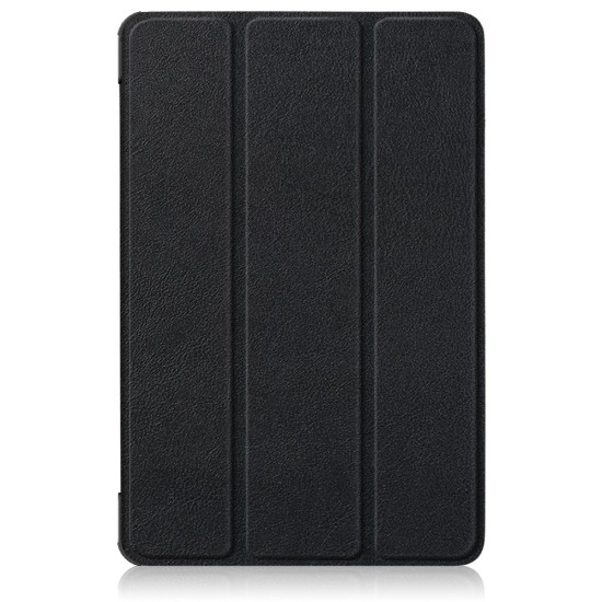 Tri-fold Stand PU Smart Auto Wake/Sleep Leather Case priekš Xiaomi Redmi Pad SE 11.0 - Melns - sāniski atverams maciņš ar stendu
