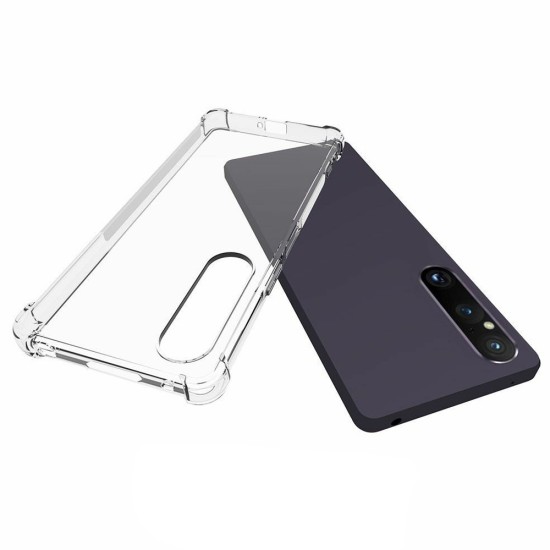 Flexible TPU Back Case priekš Sony Xperia 1 V - Caurspīdīgs - silikona aizmugures apvalks / bampers-vāciņš