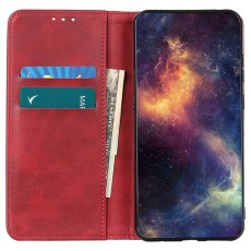 Cowhide Texture PU Leather Auto Magnetic Book Case priekš Huawei Nova Y61 - Sarkans - sāniski atverams maciņš ar stendu / grāmatveida maks