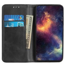 Cowhide Texture PU Leather Auto Magnetic Book Case priekš Huawei Nova Y61 - Melns - sāniski atverams maciņš ar stendu / grāmatveida maks