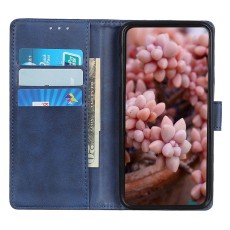 Cowhide Texture PU Leather Book Case priekš Honor X6 / X8 5G / Honor 70 Lite - Zils - sāniski atverams maciņš ar stendu / grāmatveida maks