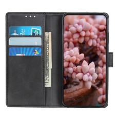 Cowhide Texture PU Leather Book Case priekš Honor X6 / X8 5G / Honor 70 Lite - Melns - sāniski atverams maciņš ar stendu / grāmatveida maks