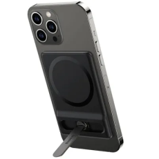 Baseus Foldable Magnetic MagSafe Bracket for iPhone 12 / 13 / 14 / 15 series with Kickstand - Melns - Magnētisks statīvs iPhone telefoniem