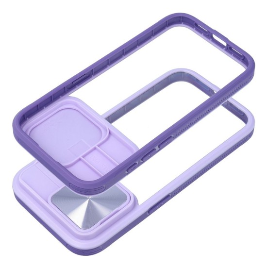 Slider Back Case priekš Samsung Galaxy A55 5G A556 - Violets - silikona aizmugures apvalks / bampers ar kameras aizsargmehānismu