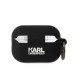 Karl Lagerfeld KLAP2RUNCHK Silicone Choupette Head Case priekš Apple Airpods Pro 2 - Melns - silikona apvalks bezvadu austiņu lādēšanas ierīcei ar karabīni