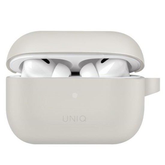 Uniq Vencer Case with Silicone Sport Strap priekš Apple Airpods Pro 2 - Pelēks - silikona apvalks bezvadu austiņu lādēšanas ierīcei ar karabīni un silikona auklu