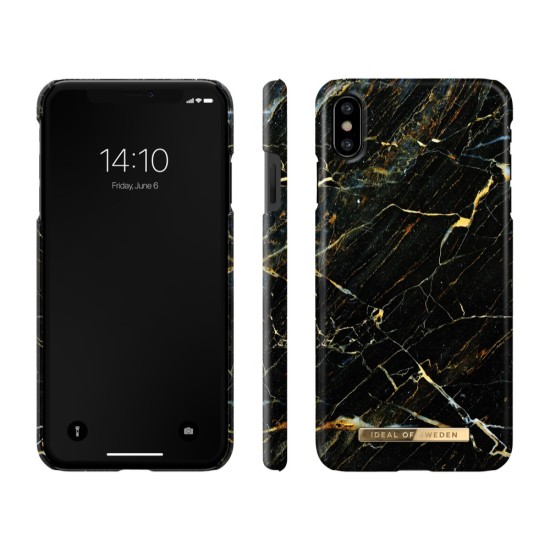 iDeal of Sweden Fashion CA16 Back Case priekš Apple iPhone X / XS - Port Laurent Marble - plastikāta aizmugures apvalks ar iebūvētu metālisku plāksni / bampers-vāciņš