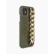 iDeal of Sweden Statement AW20 Back Case priekš Apple iPhone 11 - Green Snake Chain Handle - mākslīgās ādas aizmugures apvalks ar iebūvētu metālisku plāksni / bampers-vāciņš