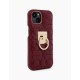 iDeal of Sweden Statement AW21 Back Case priekš Apple iPhone 13 - Quilted Ruby - mākslīgās ādas aizmugures apvalks ar kabatiņu / bampers-vāciņš