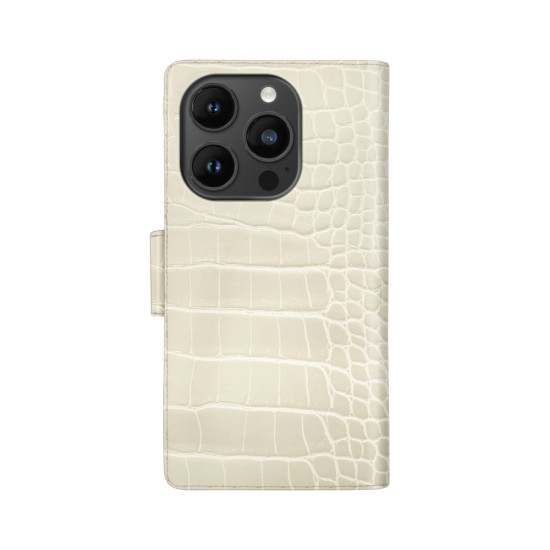 iDeal of Sweden Cora SS22 Wallet Case priekš Apple iPhone 11 - Cream Beige - mākslīgās ādas sāniski atverams maciņš ar bamperu uz magnēta