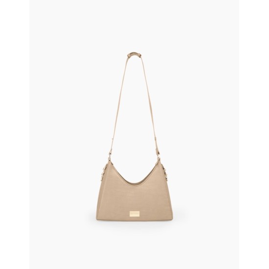 iDeal of Sweden SS22 Jolie Curve-Cut Shoulder Bag - Fudge Croco - sieviešu rokassoma / pleca soma