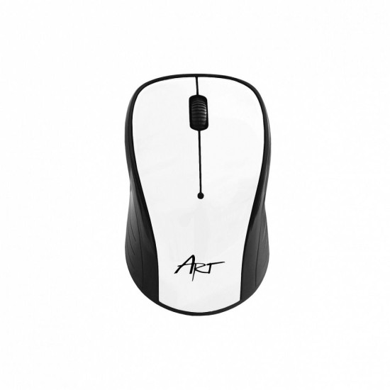 ART (AM-92) Wireless Optical Mouse 2400 DPI (2xAAA Batteries) - Balta - Bezvadu datorpele