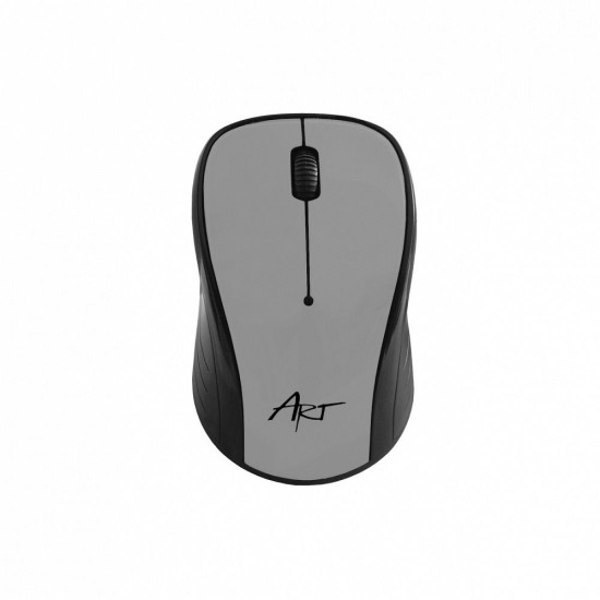 ART (AM-92) Wireless Optical Mouse 2400 DPI (2xAAA Batteries) - Pelēka - Bezvadu datorpele