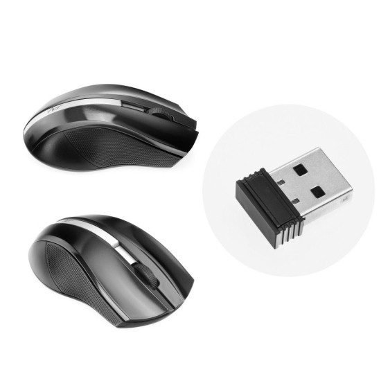 ART (AM-97) Wireless Optical Mouse 2.4G / 1000 DPI (2xAAA Batteries) - Melna - Bezvadu datorpele