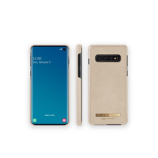 iDeal of Sweden Negin Mirsalehi Back Case priekš Samsung Galaxy S10e / S10e EE G970 - Beige Pebble - plastikāta aizmugures apvalks ar iebūvētu metālisku plāksni / bampers-vāciņš