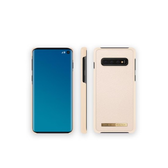 iDeal of Sweden Negin Mirsalehi Back Case priekš Samsung Galaxy S10 G973 - Beige - plastikāta aizmugures apvalks ar iebūvētu metālisku plāksni / bampers-vāciņš