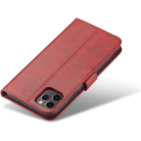 Wallet Case priekš Samsung Galaxy A05s A057G - Sarkans - sāniski atverams maciņš ar magnētu un stendu / grāmatveida maks