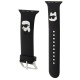 Karl Lagerfeld 3D Rubber Karl & Choupette Heads Series Watch Band KLAWMSLKCNK priekš Apple Watch 38 / 40 / 41 mm - Melns - silikona siksniņa viedpulksteņiem