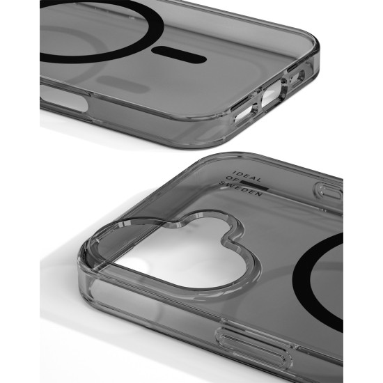 iDeal of Sweden Clear MagSafe Back Case priekš Apple iPhone 16 Plus - Tinted Black - silikona aizmugures apvalks / bampers-vāciņš