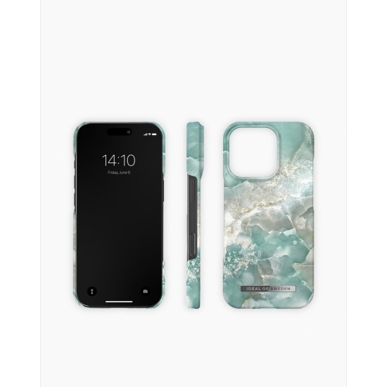 iDeal of Sweden Fashion Back Case для Apple iPhone 16 Pro Max - Azura Marble - пластиковый чехол-накладка с встроенной металической пластиной / бампер-крышка