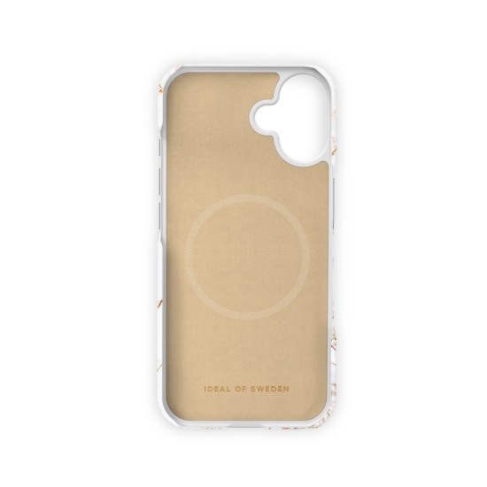 iDeal of Sweden Fashion MagSafe Back Case priekš Apple iPhone 16 Plus - Carrara Gold - plastikāta aizmugures apvalks ar iebūvētu metālisku plāksni / bampers-vāciņš