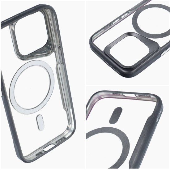 Ergofit Newzone MagSafe Back Case priekš Apple iPhone 16 - Melns - silikona-plastikāta aizmugures apvalks / bampers-vāciņš