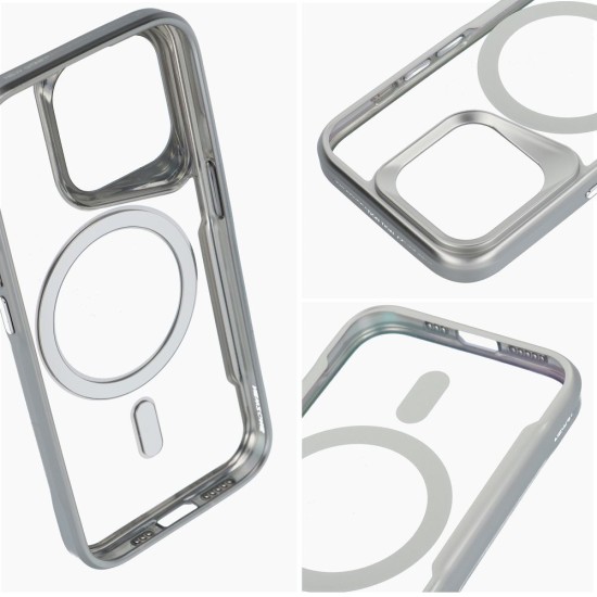 Ergofit Newzone MagSafe Back Case priekš Apple iPhone 16 Plus - Sudrabains - silikona-plastikāta aizmugures apvalks / bampers-vāciņš