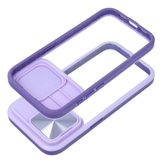 Slider Back Case priekš Apple iPhone 16 - Violets - silikona aizmugures apvalks / bampers ar kameras aizsargmehānismu