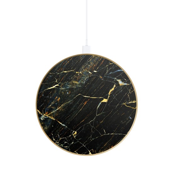 iDeal of Sweden Fashion Qi Wireless Fast Charger 10W with Micro-USB Cable - Port Laurent Marble - Universāls induktīvs bezvadu USB lādētājs paliktnis