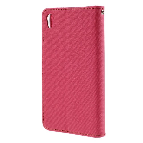RoarKorea Simply Life Diary Sony Xperia Z3 Plus E6553 / Z4 - Rozā - sāniski atverams maciņš ar stendu (ādas maks, grāmatiņa, leather book wallet case cover stand)